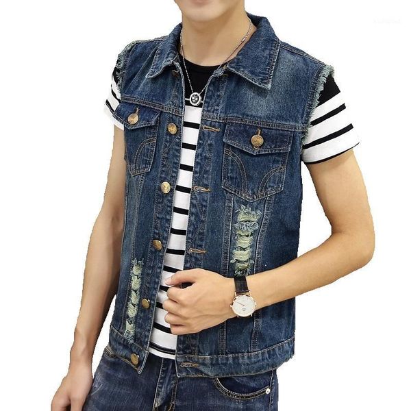 waistcoat men slim spring and summer 2019 new youth trend street fashion casual denim waistcoat men's slim vest clip1, Black;white
waistcoat men slim spring and summer 2019 new youth trend street fashion casual denim waistcoat men's slim vest clip1, Black;white