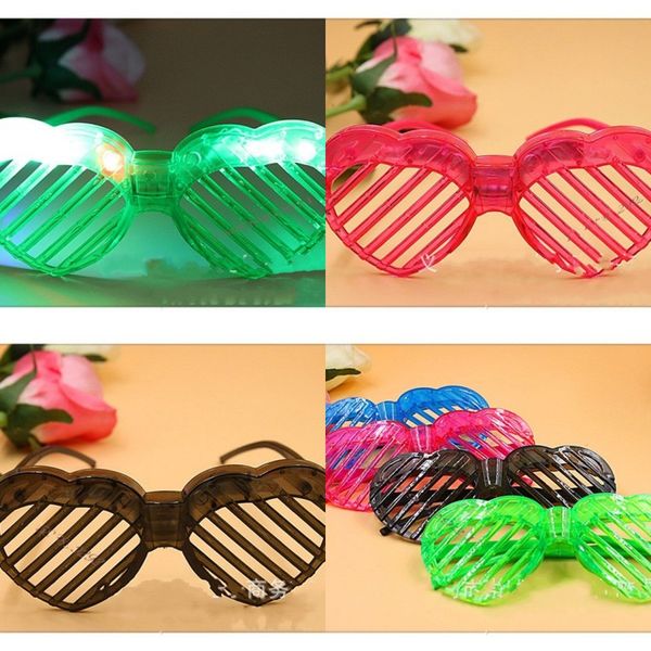 popular christmas luminescent eyeglasses shutters plastic hollowing party glasses with led lights children eyewear for show party de