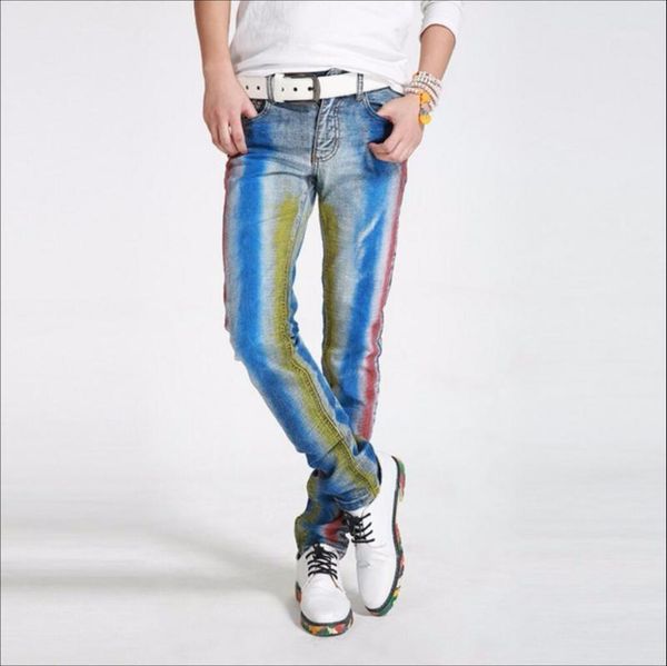 28-40 new men personality print slim straight jeans trousers non-mainstream flower pants hairstylist nightclub singer costumes1, Blue
28-40 new men personality print slim straight jeans trousers non-mainstream flower pants hairstylist nightclub singer costumes1, Blue