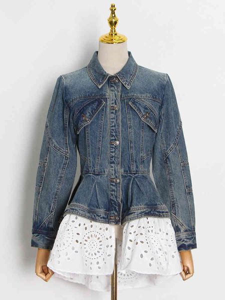 women's jackets twotwinstyle casual patchwork fake two denim coat for women lapel long sleeve cut out tone jacket female autumn fashion, Black;brown
women's jackets twotwinstyle casual patchwork fake two denim coat for women lapel long sleeve cut out tone jacket female autumn fashion, Black;brown