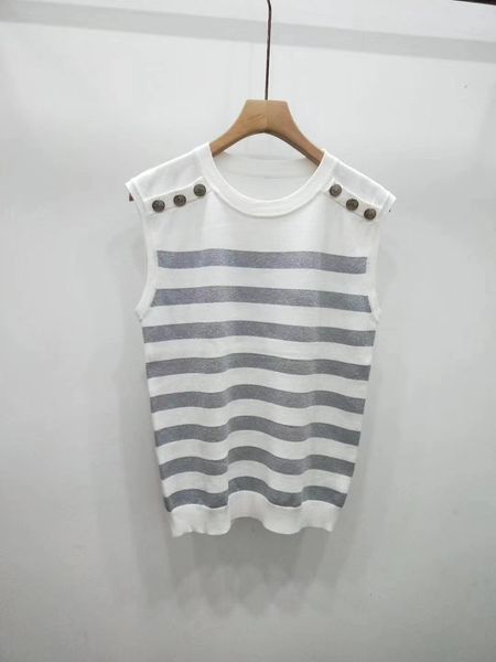 milan runway t-shirt 2019 summer o neck sleeveless striped women's t-shirt pullover women designer t-shirt 051102, White
milan runway t-shirt 2019 summer o neck sleeveless striped women's t-shirt pullover women designer t-shirt 051102, White