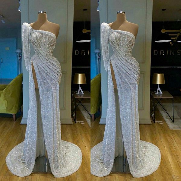 fashion silver one shoulder prom dresses long mermaid evening gown glitter tulle beaded formal dress zipper back 2021 arabic evening dress, Black
fashion silver one shoulder prom dresses long mermaid evening gown glitter tulle beaded formal dress zipper back 2021 arabic evening dress, Black