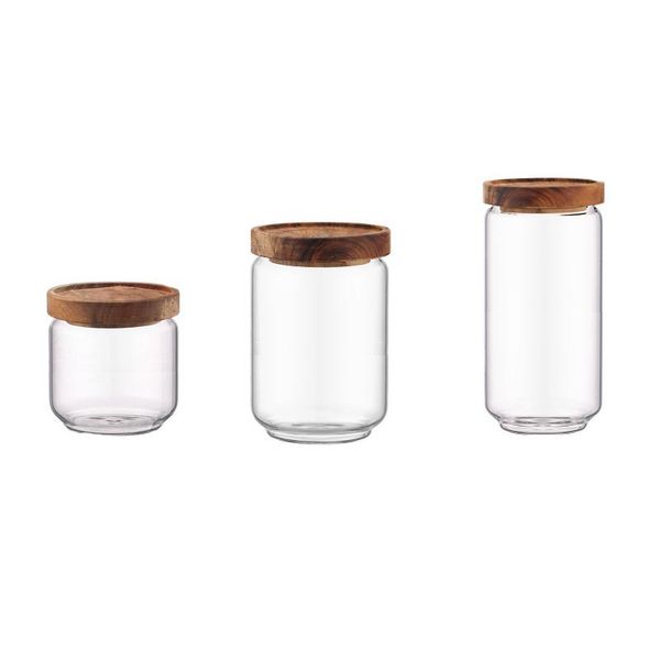 3 pcs wood lid glass airtight canister kitchen storage bottles jars container grains coffee beans grains jar
3 pcs wood lid glass airtight canister kitchen storage bottles jars container grains coffee beans grains jar