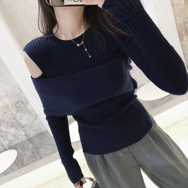 2020 new spring summer round neck solid color pullover sweater women casual temperament popular fashion pd879, White;black
2020 new spring summer round neck solid color pullover sweater women casual temperament popular fashion pd879, White;black