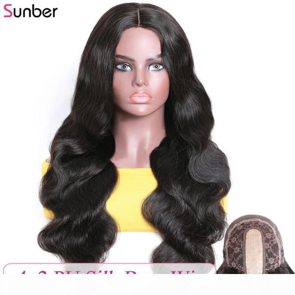 sunber peruvian pu silk base body wave human hair wig 150% density remy near real scalp 4x2 pu lace frontal wig, Black;brown
sunber peruvian pu silk base body wave human hair wig 150% density remy near real scalp 4x2 pu lace frontal wig, Black;brown