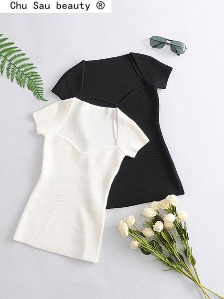 chu sau beauty new fashion casual 2 color slim knitted women summer chic v-neck short sleeve knit t-shirts mujer camiseta1, White
chu sau beauty new fashion casual 2 color slim knitted women summer chic v-neck short sleeve knit t-shirts mujer camiseta1, White