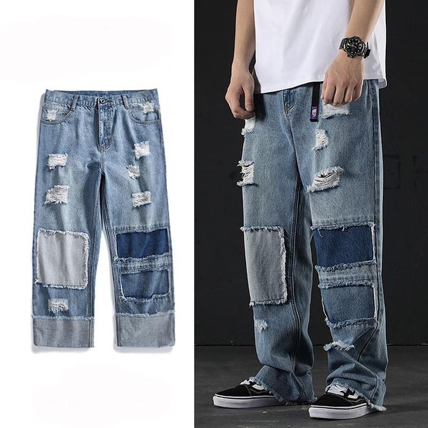 men's jeans moruancle fashion hi street ripped pants with holes streetwear baggy destroyed denim trousers loose fit, Blue
men's jeans moruancle fashion hi street ripped pants with holes streetwear baggy destroyed denim trousers loose fit, Blue
