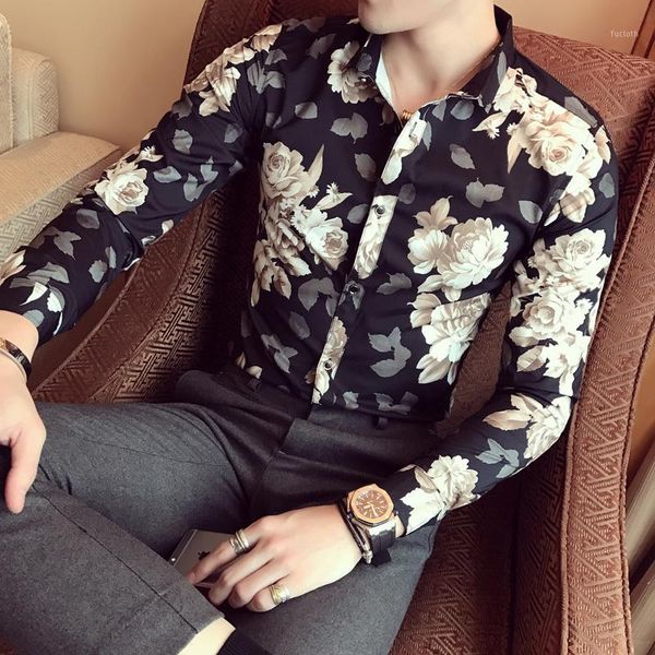 wholesale- voreloce brand british style flower long-sleeved shirt 2017 spring and summer trend men's casual party flower shirt c1751, White;black
wholesale- voreloce brand british style flower long-sleeved shirt 2017 spring and summer trend men's casual party flower shirt c1751, White;black