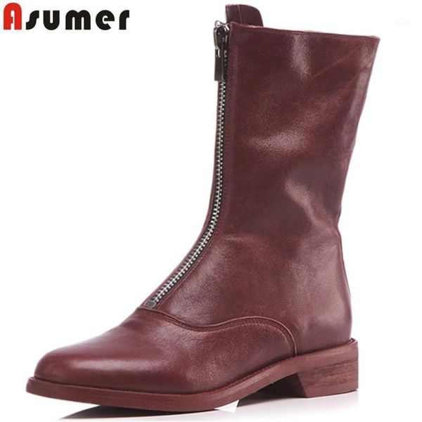 boots asumer size 34-43 fashion women round toe zip genuine leather low heels classic ankle ladies prom shoes1, Black
boots asumer size 34-43 fashion women round toe zip genuine leather low heels classic ankle ladies prom shoes1, Black