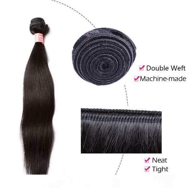 malaysian virgin hair straight hair bundles natural color human hair weave 10"-26" double weft, Black 
malaysian virgin hair straight hair bundles natural color human hair weave 10"-26" double weft, Black