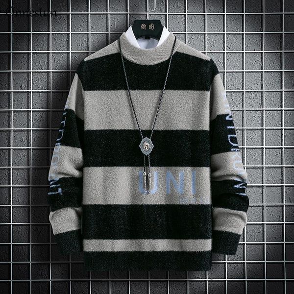 men's sweaters onnestun warm sweater men winter knitted pullover casual faux mink stripes long sleeve half high collar, White;black
men's sweaters onnestun warm sweater men winter knitted pullover casual faux mink stripes long sleeve half high collar, White;black