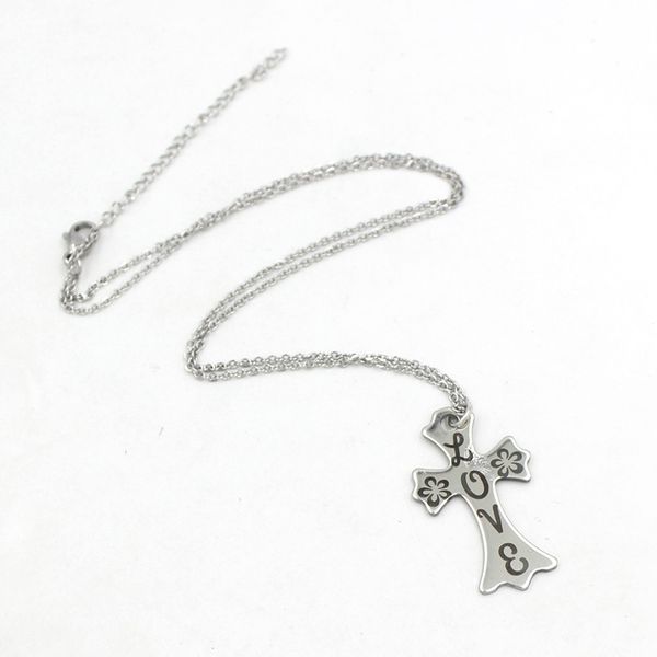 new arrival valentine's jewelry floral love cross necklaces stainless steel cross pendant necklace for women men valentine gifts, Silver
new arrival valentine's jewelry floral love cross necklaces stainless steel cross pendant necklace for women men valentine gifts, Silver
