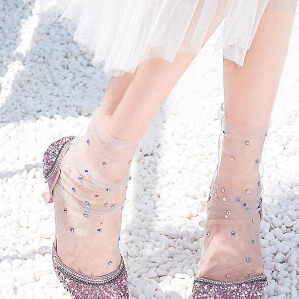 shine crystal tulle socks women transparent thin long socks femme happy dress streetwear calcetines muje1, Black;white
shine crystal tulle socks women transparent thin long socks femme happy dress streetwear calcetines muje1, Black;white