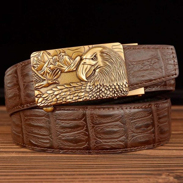 leisure business leather eagle automatic buckle belt personalized middle aged men's crocodile pants, Black;brown
leisure business leather eagle automatic buckle belt personalized middle aged men's crocodile pants, Black;brown