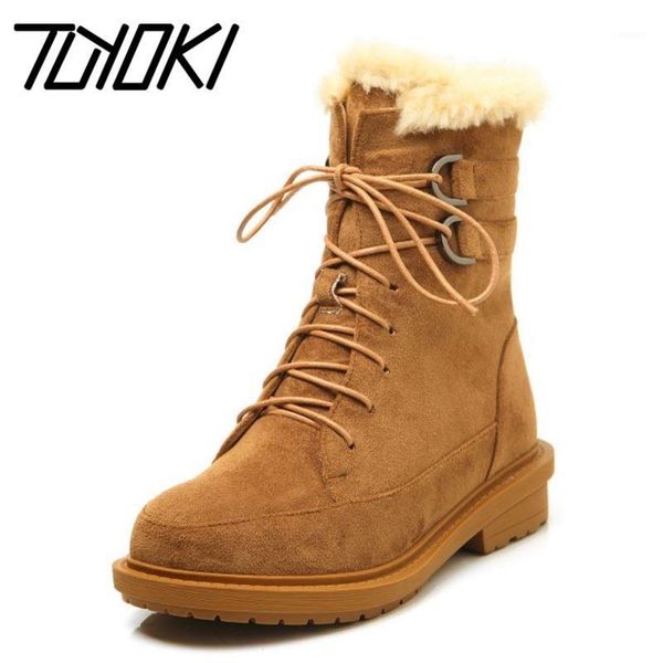 tuyoki women ankle snow boots metal buckle lace up shoes flock round toe flats plush fur warm boots winter size 34-391, Black
tuyoki women ankle snow boots metal buckle lace up shoes flock round toe flats plush fur warm boots winter size 34-391, Black