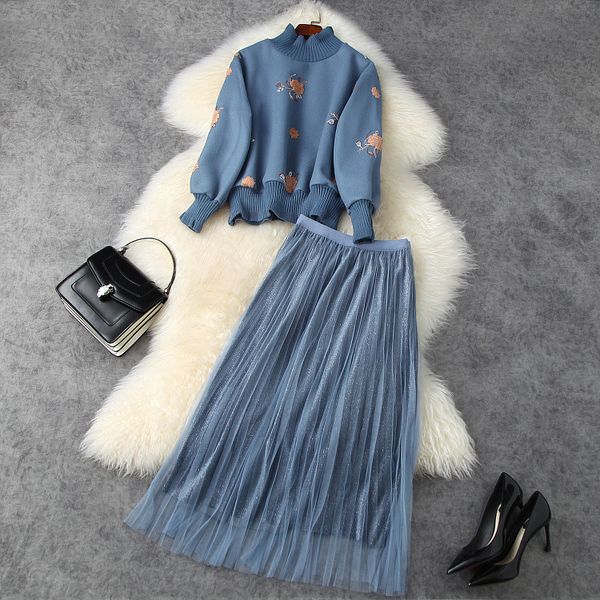 european and american women's wear 2020 winter new style embroidered hoodie with seven-point sleeves gauze skirt fashion suit, White
european and american women's wear 2020 winter new style embroidered hoodie with seven-point sleeves gauze skirt fashion suit, White