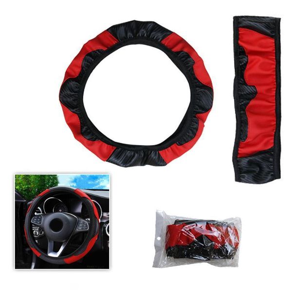 universal 38cm car fashion carbon fiber leather steering wheel cover elastic no inner ring car styling accessories1
universal 38cm car fashion carbon fiber leather steering wheel cover elastic no inner ring car styling accessories1