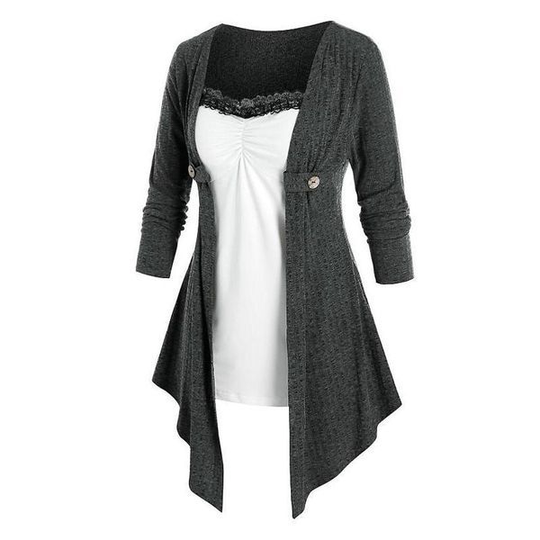 women autumn winter fashion dress long sleeve patchwork fake two piece irregular hem dress plus size 3xl for female, Black;gray
women autumn winter fashion dress long sleeve patchwork fake two piece irregular hem dress plus size 3xl for female, Black;gray