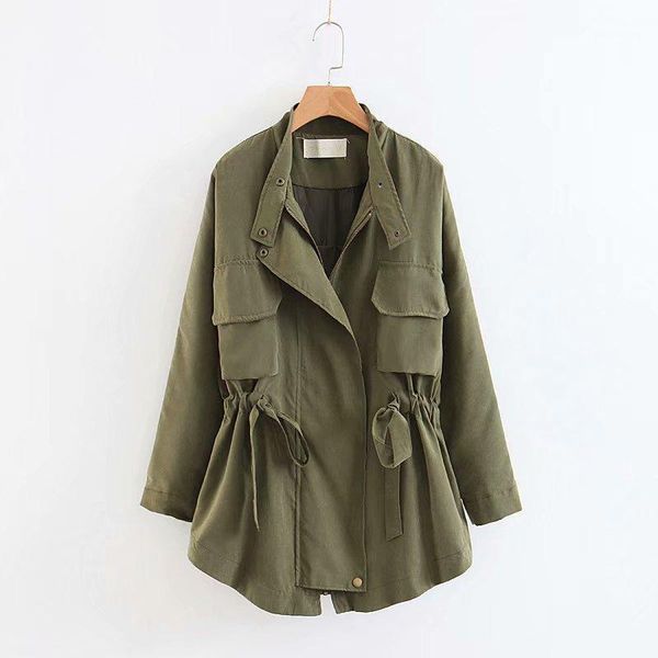 women's jacket autumn new fashion casual wild thin windbreaker jacket female temperament commuter retro1, Tan;black
women's jacket autumn new fashion casual wild thin windbreaker jacket female temperament commuter retro1, Tan;black