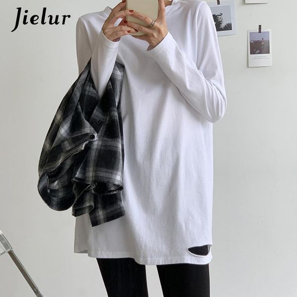 women's t-shirt cartoon holes white basic tee shirt bottoming casual loose t-shirts solid color long sleeve s-xl
women's t-shirt cartoon holes white basic tee shirt bottoming casual loose t-shirts solid color long sleeve s-xl