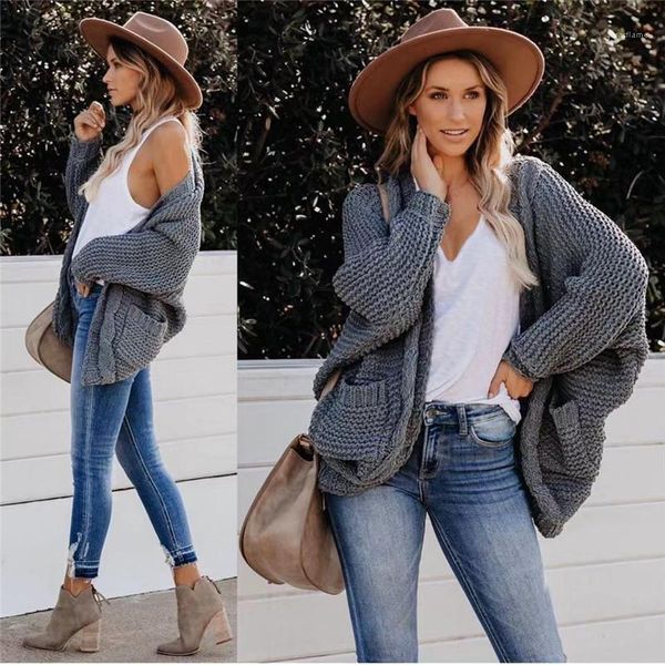 long sleeve solid color clothing women casual loose cardigan sweater autumn fashion trend thick needle sweater coat designer new female, White;black
long sleeve solid color clothing women casual loose cardigan sweater autumn fashion trend thick needle sweater coat designer new female, White;black