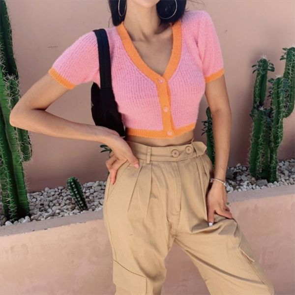 cropped cardigan knitted v neck sweater women kawaii cardigan crop ladies streetwear korean button up crop 2020, White;black
cropped cardigan knitted v neck sweater women kawaii cardigan crop ladies streetwear korean button up crop 2020, White;black