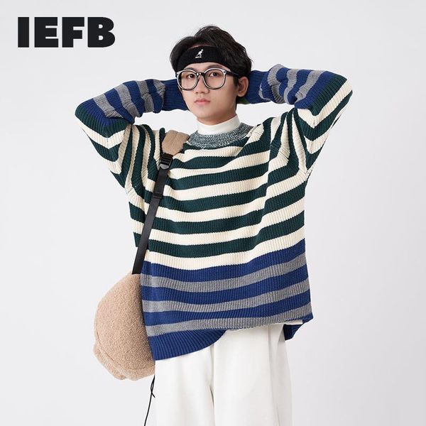 men's sweaters iefb oversize striped sweater autumn winter ins korean fashion loose long sleeve color block kintwear casual 9y5246, White;black
men's sweaters iefb oversize striped sweater autumn winter ins korean fashion loose long sleeve color block kintwear casual 9y5246, White;black