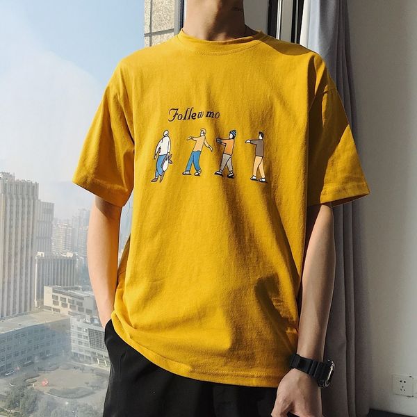 short 2019 hip hop summer fashion 5-point loose round neck clothes half sleeve men's t-shirt, White;black
short 2019 hip hop summer fashion 5-point loose round neck clothes half sleeve men's t-shirt, White;black