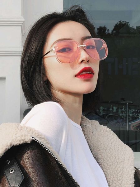 big frame toad glasses women's qingmo polarized sunglasses trendy wear magic sunglasses round face eyes, White;black