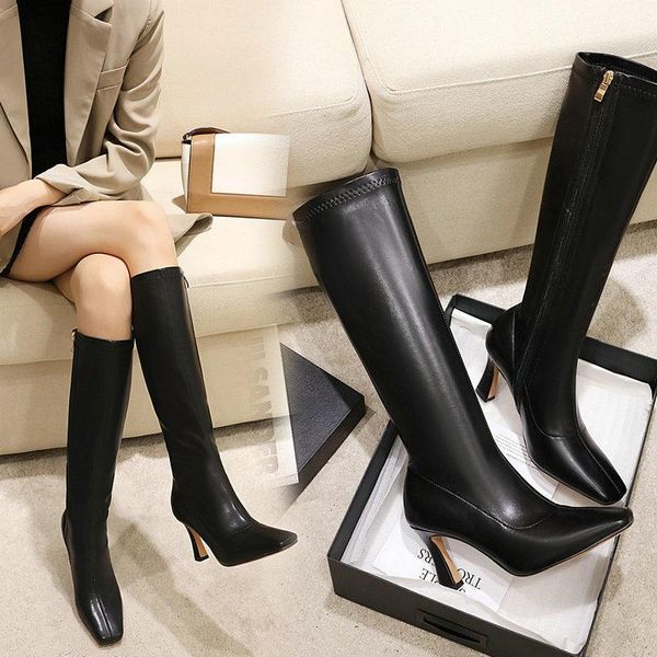 fashion high heels faux leather knee high boots woman dress party boots square toe white apricot black winter autumn1
fashion high heels faux leather knee high boots woman dress party boots square toe white apricot black winter autumn1