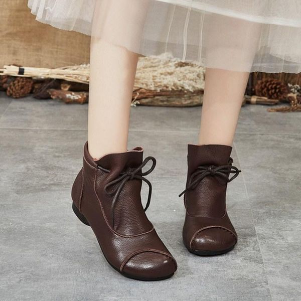 women's short boots 2020 autumn winter new genuine leather retro women's boots comfortable fashion flat casual, Black
women's short boots 2020 autumn winter new genuine leather retro women's boots comfortable fashion flat casual, Black
