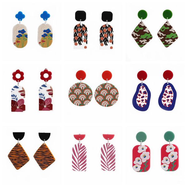 s2721 fashion jewelry resin acrylic earrings colorful plant flowers geometric dangle stud earrings, Silver
s2721 fashion jewelry resin acrylic earrings colorful plant flowers geometric dangle stud earrings, Silver