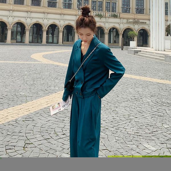 suit women's 2020 autumn new blackish green fashionrending loose casual little twopiece suit, White
suit women's 2020 autumn new blackish green fashionrending loose casual little twopiece suit, White