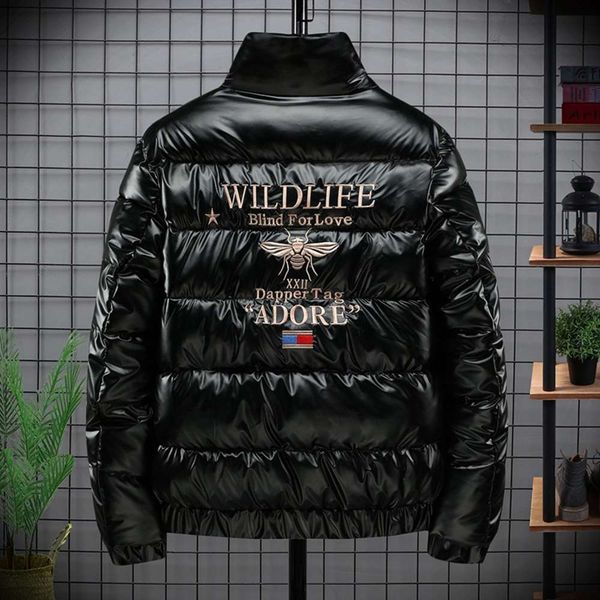 winter new bee embroidered bright waterproof thickened warm tide brand cotton padded jacket men's wear, Black
winter new bee embroidered bright waterproof thickened warm tide brand cotton padded jacket men's wear, Black
