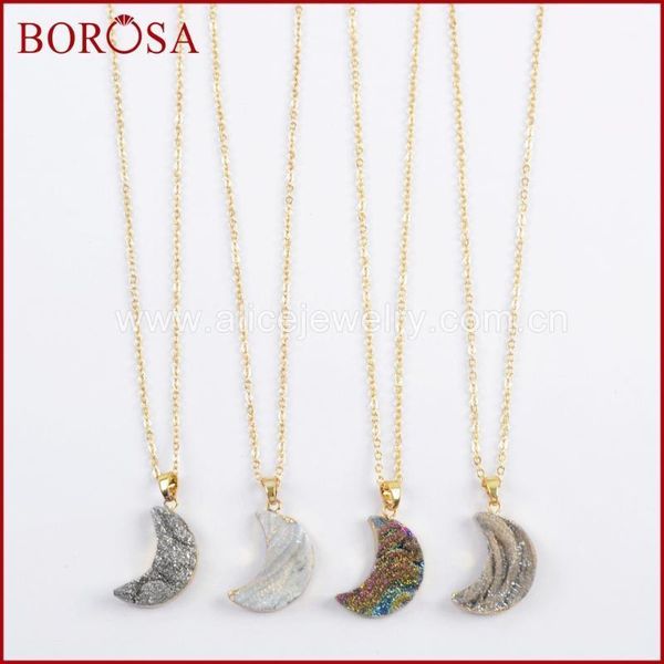 borosa 5/10pcs trendy 16" gold color moon rainbow titanium galaxy druzy quartz pendant necklace for handmade jewelry g1611-n1, Silver
borosa 5/10pcs trendy 16" gold color moon rainbow titanium galaxy druzy quartz pendant necklace for handmade jewelry g1611-n1, Silver