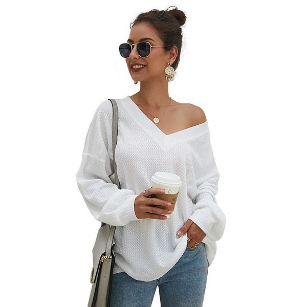 woman jumper oversized sweater long sleeve white knitwear new 2021 winter and autum v neck comfortable loose clothes, White;black
woman jumper oversized sweater long sleeve white knitwear new 2021 winter and autum v neck comfortable loose clothes, White;black