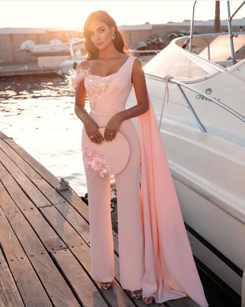 sequined jumpsuit 2021 prom dresses one shoulder feathers evening gowns with pants custom made formal dress, Black 
sequined jumpsuit 2021 prom dresses one shoulder feathers evening gowns with pants custom made formal dress, Black