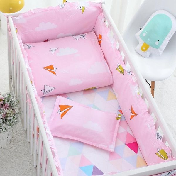 bedding sets pink baby set for girls pure cotton bed linens borns crib protect bumpers cot kit 4/10 pcs 7 sizes 
bedding sets pink baby set for girls pure cotton bed linens borns crib protect bumpers cot kit 4/10 pcs 7 sizes
