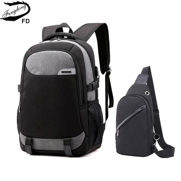 fengdong big bags for teenagers boys waterproof large school backpack usb charge boy sling chest bag set reflective strip y200706
fengdong big bags for teenagers boys waterproof large school backpack usb charge boy sling chest bag set reflective strip y200706