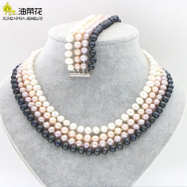 natural south sea freshwater pearl 4 row necklace bracelet earring set woman girl wedding christmas high-end gift wholesale, Silver
natural south sea freshwater pearl 4 row necklace bracelet earring set woman girl wedding christmas high-end gift wholesale, Silver