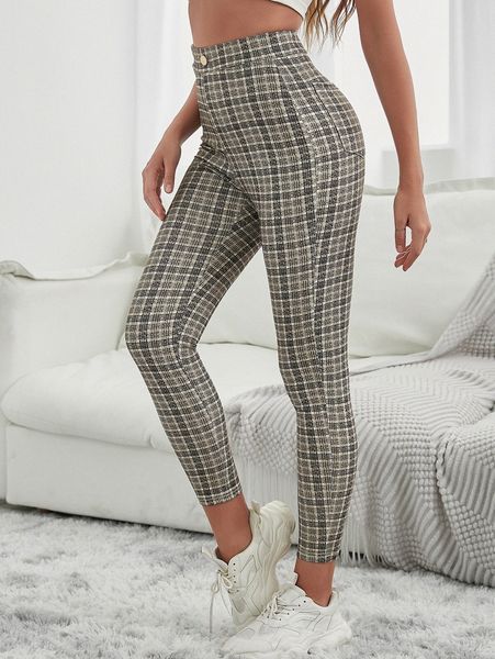 plaid print high waist skinny pants z3mq#, Black;white
plaid print high waist skinny pants z3mq#, Black;white