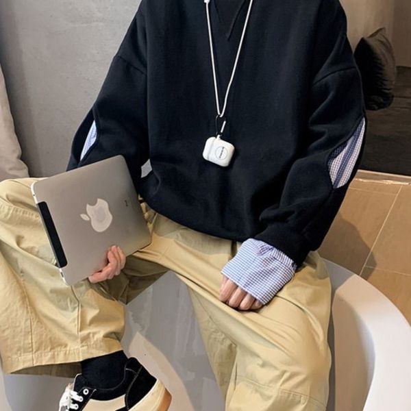 2021 male sweatshirt spring and autumn new round collar was diluting two pieces j3c6, Black
2021 male sweatshirt spring and autumn new round collar was diluting two pieces j3c6, Black