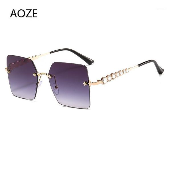 AOZE 2020 luxury square no hoop sunglasses women's new fashion brand rhinestone metal glasses frame UV Women ins Popular1, White;black
AOZE 2020 luxury square no hoop sunglasses women's new fashion brand rhinestone metal glasses frame UV Women ins Popular1, White;black