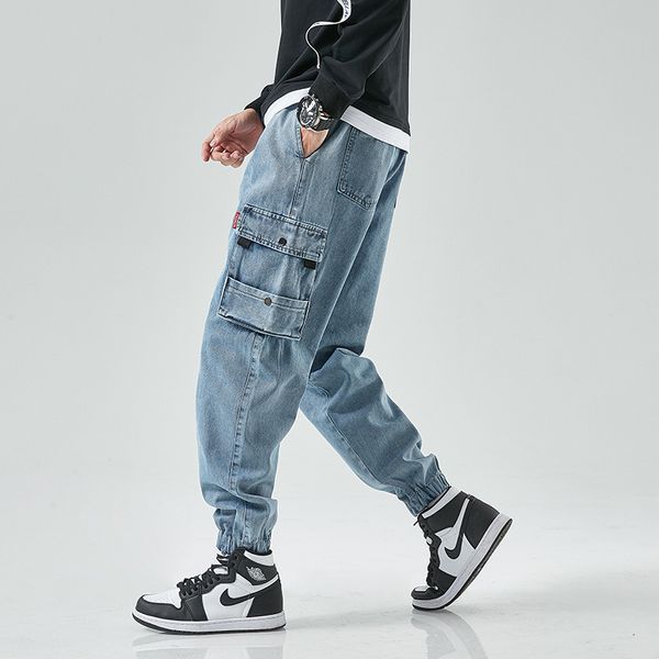 spring and autumn trend jeans men's extra large elastic waist corset overalls fat pants, Blue
spring and autumn trend jeans men's extra large elastic waist corset overalls fat pants, Blue