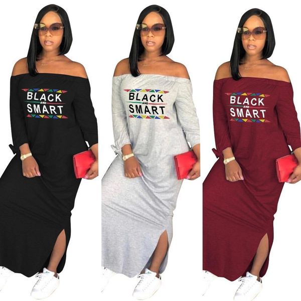 autumn new women dresses long sleeve letter black smart slash neck loose long design ladies dress, Black;gray
autumn new women dresses long sleeve letter black smart slash neck loose long design ladies dress, Black;gray