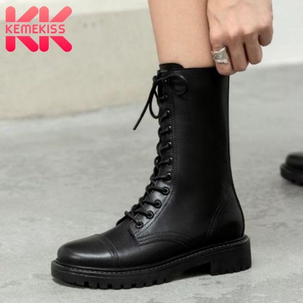 kemekiss real leather women mid calf boots cross strap zipper shoes round toe winter warm boots women party footwear size 35-39, Black
kemekiss real leather women mid calf boots cross strap zipper shoes round toe winter warm boots women party footwear size 35-39, Black