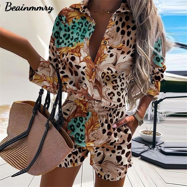 women leopard print two piece sets summer autumn turn down collar shirt short pant suit lady casual long sleeve outfit 220304, White
women leopard print two piece sets summer autumn turn down collar shirt short pant suit lady casual long sleeve outfit 220304, White