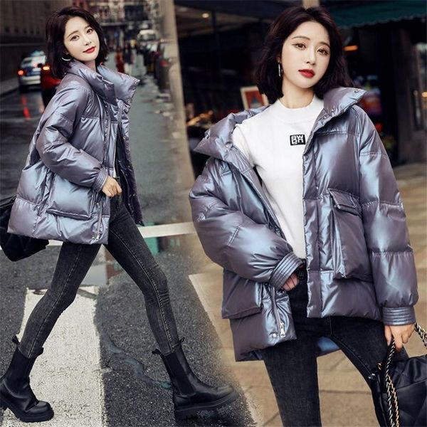 women's down & parkas bright fabric jacket women autumn and winter style korean loose short disposable ladies, Black
women's down & parkas bright fabric jacket women autumn and winter style korean loose short disposable ladies, Black