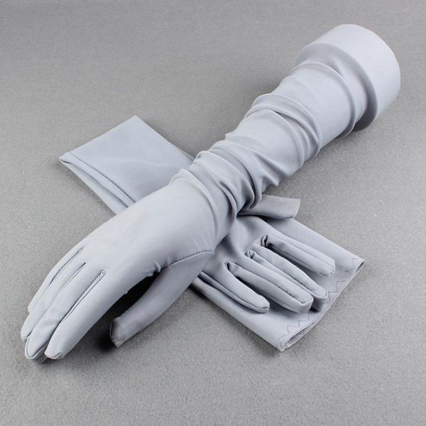 five fingers gloves 51cm long summer women thin breathable sun protection anti-uv outdoor drive cycling cover scar arm sleeve solid soft, Blue;gray
five fingers gloves 51cm long summer women thin breathable sun protection anti-uv outdoor drive cycling cover scar arm sleeve solid soft, Blue;gray