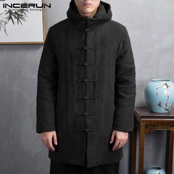 winter men parkas cotton long sleeve single breasted 2020 hooded vintage trench chinese style padded mens jackets coats incerun, Black
winter men parkas cotton long sleeve single breasted 2020 hooded vintage trench chinese style padded mens jackets coats incerun, Black